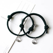 Load image into Gallery viewer, 1 Pair Magnet Couple Bracelets Fashion Simple Solid Color Couple Bracelet Pendants Weaving Bracelet Adjustable Mutual Attraction Weave Rope Braided Charm Pendants Bracelet With Magnetic Bells Vows Of Eternal Love Bracelet For Women Men Gift
