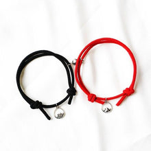 Load image into Gallery viewer, 1 Pair Magnet Couple Bracelets Fashion Simple Solid Color Couple Bracelet Pendants Weaving Bracelet Adjustable Mutual Attraction Weave Rope Braided Charm Pendants Bracelet With Magnetic Bells Vows Of Eternal Love Bracelet For Women Men Gift
