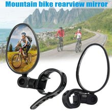 Load image into Gallery viewer, 1 Pair Universal Mini Rotary Rearview Handlebar Glass Mirror For Mountain Road Bike Bicycle Adjustable Wide Angle Bicycle Rear View Mirror HD Mirror Handlebar Mount Adaptor For Mountain Bike Motorcycle Bike
