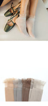 Load image into Gallery viewer, 1 Pair Woman Socks Spring New Fashion Socks Solid Color Women Soft Cute Long Socks For Women Mesh Thin Socks High Quality Cotton Invisible Socks For Women
