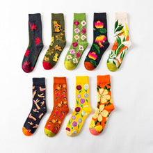 Load image into Gallery viewer, 1 Pair Women Socks Cartoon Dog Octopus Flower Plant Kawaii Funny Casual Female Cotton Sock Hosiery Streetwear Harajuku Crew Sock For Women
