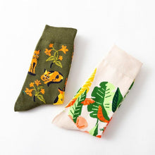 Load image into Gallery viewer, 1 Pair Women Socks Cartoon Dog Octopus Flower Plant Kawaii Funny Casual Female Cotton Sock Hosiery Streetwear Harajuku Crew Sock For Women
