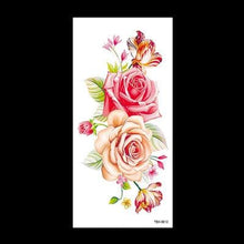 Load image into Gallery viewer, 1 Pcs Elegant Temporary Tattoos Stickers Rose Flowers Arm Shoulder Tattoo Waterproof Big Luxury Flower For Womens
