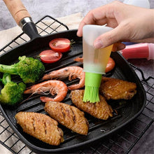 Load image into Gallery viewer, 1 Pcs Portable Silicone Oil Bottle with Brush Grill Oil Brushes Liquid Oil Pastry Kitchen Baking BBQ Tool Kitchen Tools for BBQ Silicone Oil Container with Brush Spray Bottle Oil Dispenser for Kitchen Cooking BBQ
