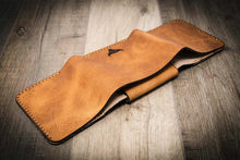 Load image into Gallery viewer, Badge Trifold Wallet - Saddle Tan
