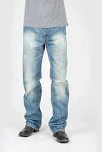 Load image into Gallery viewer, Tin Haul Regular Joe with Grey Diamond Stitch (Light Wash) - Men's Bootcut Jeans
