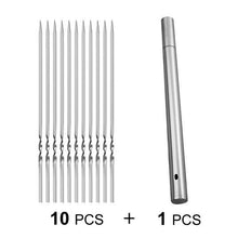 Load image into Gallery viewer, 10-20Pcs Stainless Steel Barbecue Skewer Reusable BBQ Skewers Kebab Iron Stick For Outdoor Camping Picnic Tools Cooking Tools Stainless Steel Barbecue Skewers  Durable and Reusable Metal Skewers
