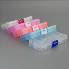 Load image into Gallery viewer, 10 Slots Adjustable Plastic Jewelry Box Storage Case Craft Jewelry Organizer Beads  Jewelry Making Jewelry Organizer Adjustable Storage Box Plastic Compartments Organizer for Jewelry
