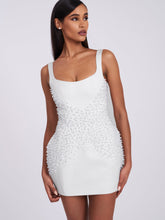 Load image into Gallery viewer, Tais Pearl Beaded Cocoon Shape Sleeveless Mini Dress
