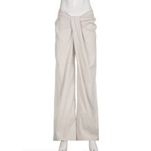 Load image into Gallery viewer, Loose Low Waist Regular Pleated Casual Pants
