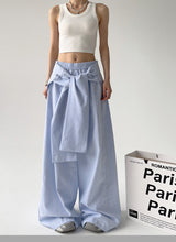 Load image into Gallery viewer, Loose Comfy Striped Lace-up Wide-leg Pants
