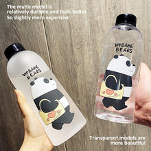 Load image into Gallery viewer, 1000ml Water Bottles Cute Panda Bear Cup With Straw Transparent Cartoon Water Bottle Drinkware Frosted Cup Leak-proof  Plastic Straw Cartoon Frosted Leak Proof Panda Bear Pattern Transparent Water Cup Sports Drink Water Bottle
