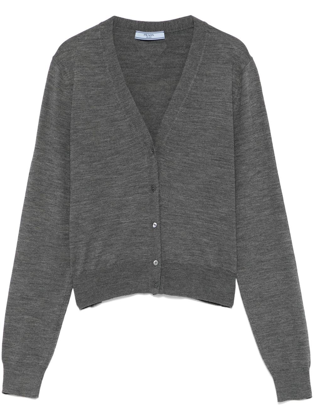 Prada Women V-Neck Lightweight Knit Wool Cardigan