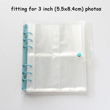 Load image into Gallery viewer, 100/200 Pockets Photo Album 3/5 inches Mini Picture Case Name Card Storage Collect Book Photocard Shiny Clear 6-Ring Binder Cover Refillable Notebook Photo Album
