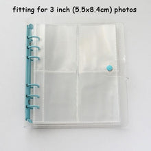 Load image into Gallery viewer, 100/200 Pockets Photo Album 3/5 inches Mini Picture Case Name Card Storage Collect Book Photocard Shiny Clear 6-Ring Binder Cover Refillable Notebook Photo Album
