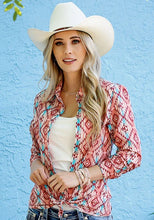Load image into Gallery viewer, Tin Haul 1496 Southwest Serape (Pink) - Women's Western Shirt
