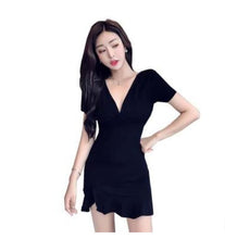 Load image into Gallery viewer, V-neck Bag Hip High Waist Slimming Fish Tail Dress
