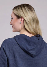 Load image into Gallery viewer, Tin Haul Art Nouveau Horse Print (Navy) - Women's Hoodie Sweatshirt
