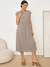 Load image into Gallery viewer, 100% Linen Cap Sleeve Washed Maxi Dress JOAN
