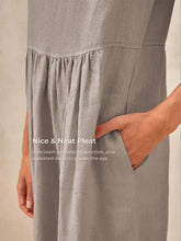 Load image into Gallery viewer, Linen Striped Cap Sleeve Washed Maxi Dress JOAN
