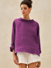 Load image into Gallery viewer, 100% Linen Draped Neck Top HOLLIS
