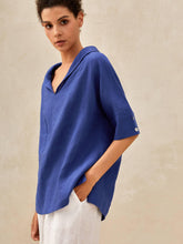 Load image into Gallery viewer, 100% Linen V-Neck Short Sleeve Shirt SIERRA
