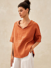 Load image into Gallery viewer, 100% Linen V-Neck Short Sleeve Shirt SIERRA
