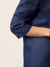 Load image into Gallery viewer, 100% Linen Asymmetric Collar Inverted Pleat Top OTTILIE
