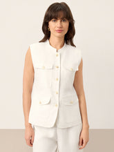 Load image into Gallery viewer, 100% Linen Four-Pocket Tailored Sleeveless Vest COSIMA
