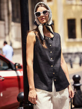 Load image into Gallery viewer, 100% Linen Buttons Down Tank Top ERIN
