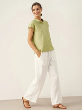 Load image into Gallery viewer, 100% Linen Cap Sleeve Soft-Fold Collar Top YVONNE
