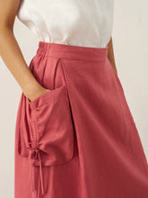 Load image into Gallery viewer, 100% Linen Drawstring Pocket Skirt TESS
