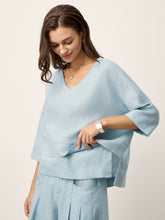 Load image into Gallery viewer, 100% Linen Drop Shoulder Asymmetric Layered Hem Overtop VIOLA
