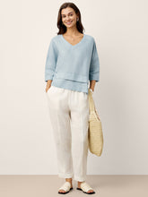 Load image into Gallery viewer, 100% Linen Drop Shoulder Asymmetric Layered Hem Overtop VIOLA
