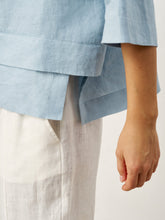 Load image into Gallery viewer, 100% Linen Drop Shoulder Asymmetric Layered Hem Overtop VIOLA
