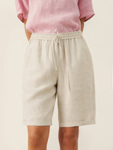Load image into Gallery viewer, 100% Linen Elastic Drawstring Waist Capri Pants XIMENA
