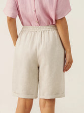 Load image into Gallery viewer, 100% Linen Elastic Drawstring Waist Capri Pants XIMENA
