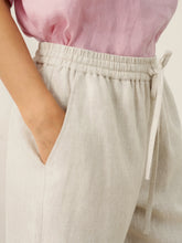 Load image into Gallery viewer, 100% Linen Elastic Drawstring Waist Capri Pants XIMENA
