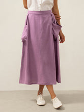 Load image into Gallery viewer, 100% Linen Elastic Waist Skirt MARINA
