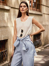 Load image into Gallery viewer, 100% Linen Elastic Waist Straight-Leg Trousers JOURDAN

