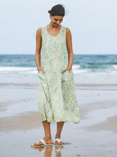 Load image into Gallery viewer, 100% Linen Floral Swing Beach Tank Dress LORRAINE
