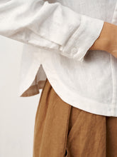 Load image into Gallery viewer, 100% Linen Small Collar Curved Hem Tailored Shirt AVELINE
