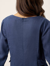 Load image into Gallery viewer, 100% Linen Gathered Waist Flap Detail Midi Dress DIANA
