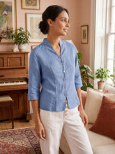 Load image into Gallery viewer, 100% Linen Hand Button Fitted Jacket AMELIA
