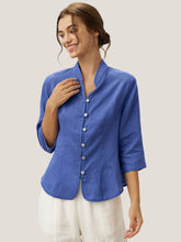Load image into Gallery viewer, 100% Linen Hand Button Fitted Jacket AMELIA
