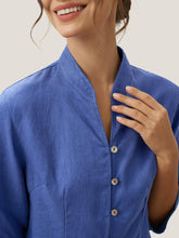 Load image into Gallery viewer, 100% Linen Hand Button Fitted Jacket AMELIA
