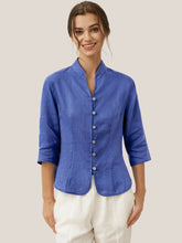 Load image into Gallery viewer, 100% Linen Hand Button Fitted Jacket AMELIA
