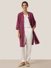 Load image into Gallery viewer, 100% Linen Hand Button Long Top DILLON

