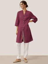 Load image into Gallery viewer, 100% Linen Hand Button Long Top DILLON
