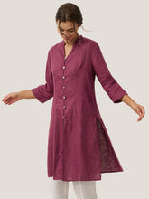 Load image into Gallery viewer, 100% Linen Hand Button Long Top DILLON
